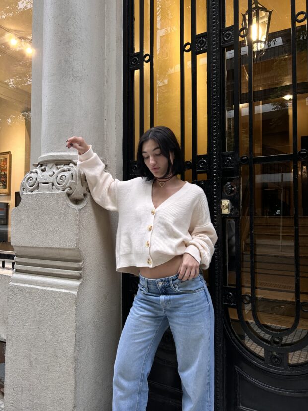 ART 624 Cardigan perle