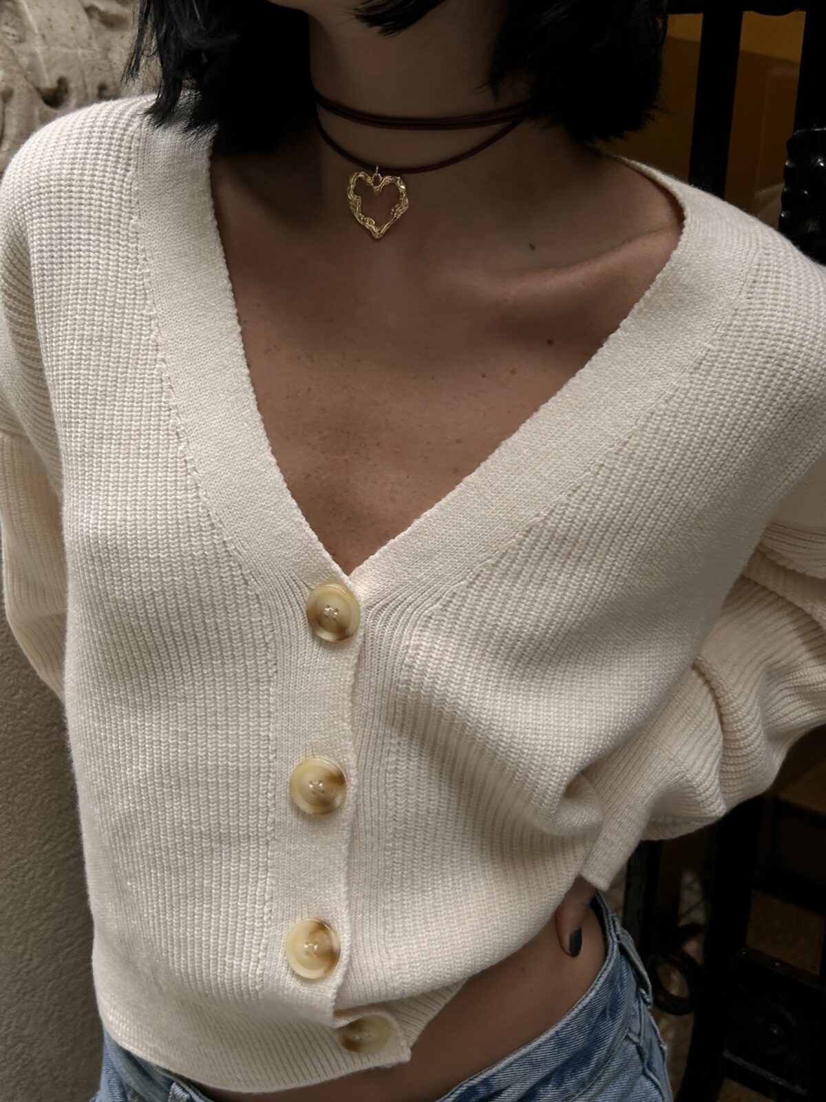 ART 624 Cardigan perle
