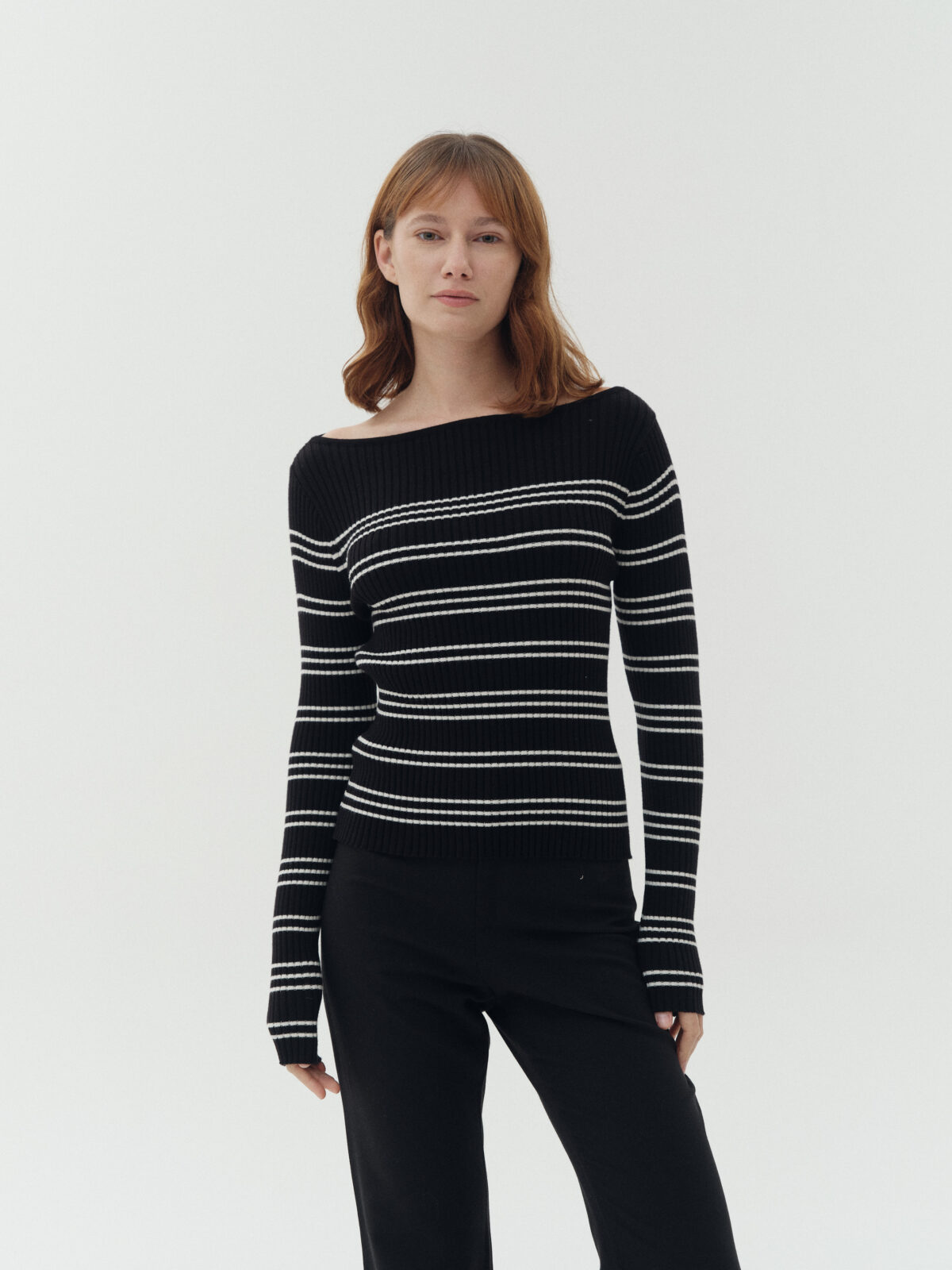 ART 308 Cuello bote rayado