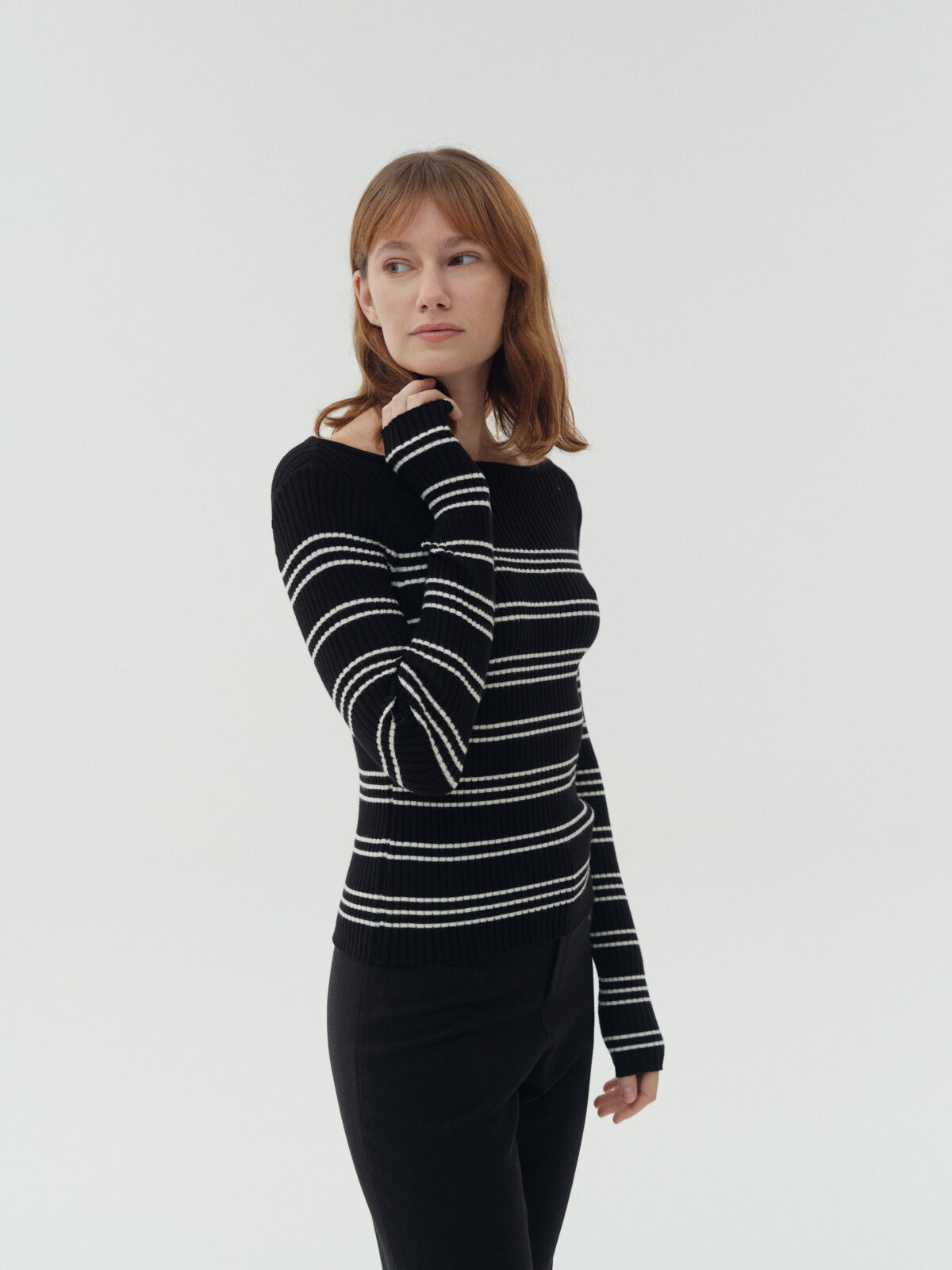 ART 308 Cuello bote rayado