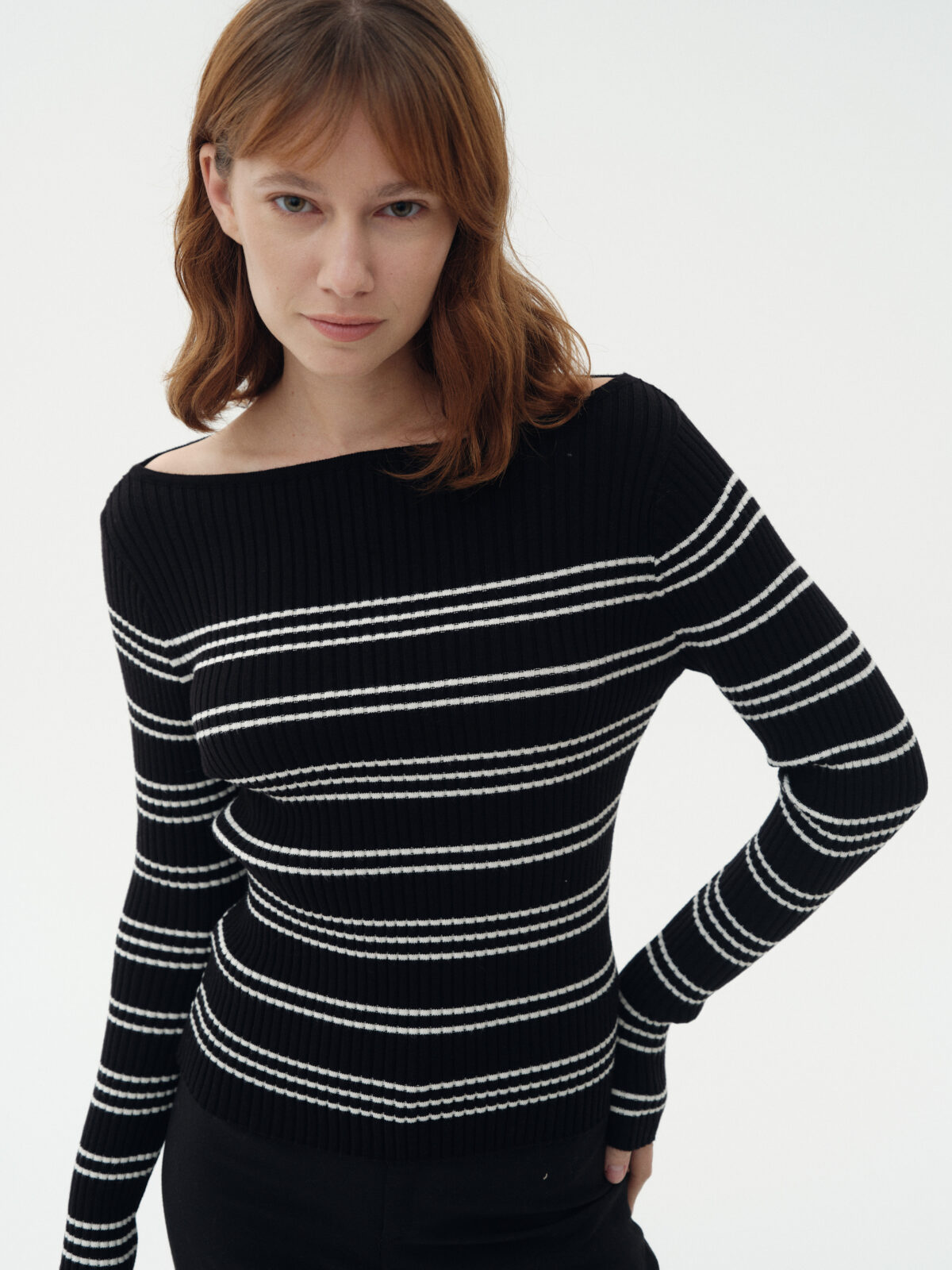 ART 308 Cuello bote rayado