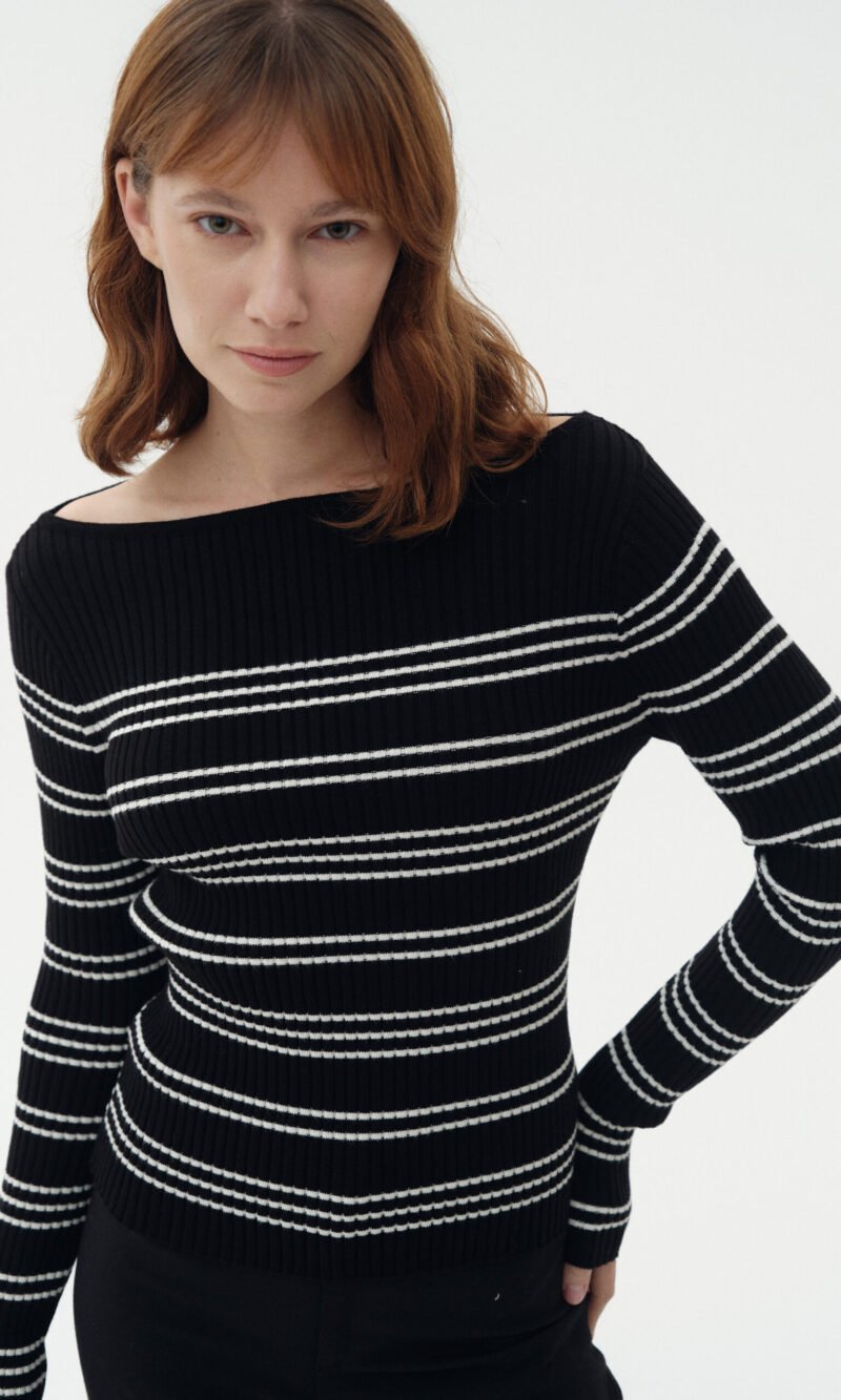 ART 308 Cuello bote rayado