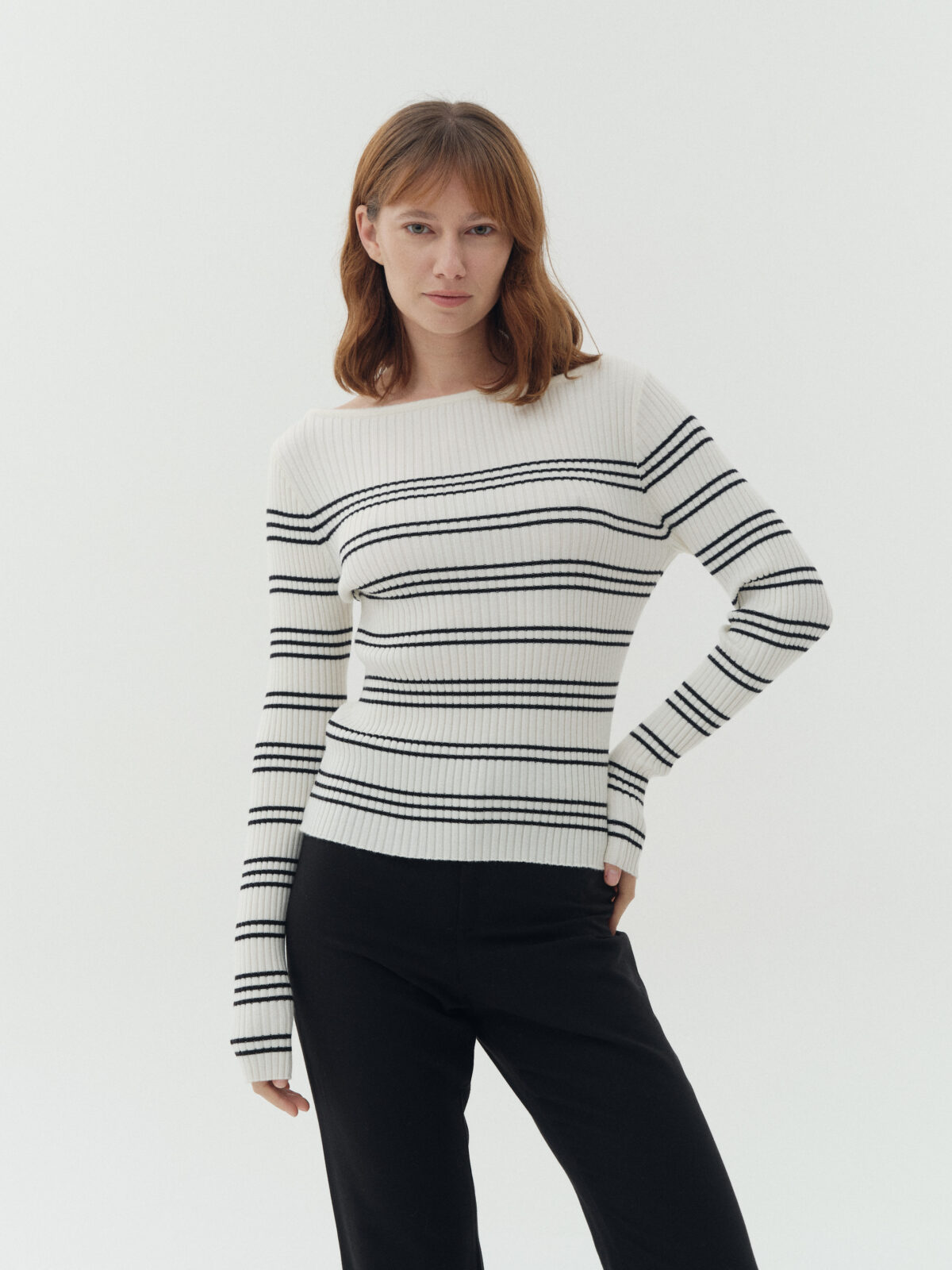ART 308 Cuello bote rayado