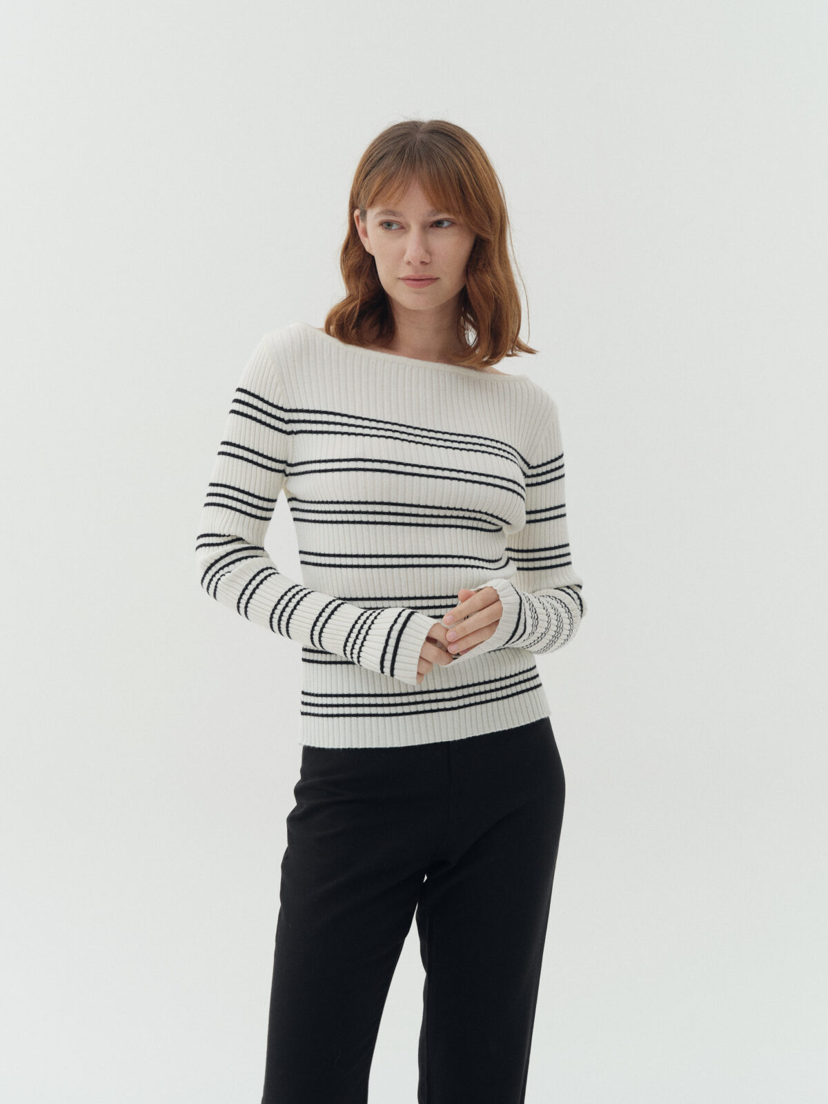 ART 308 Cuello bote rayado