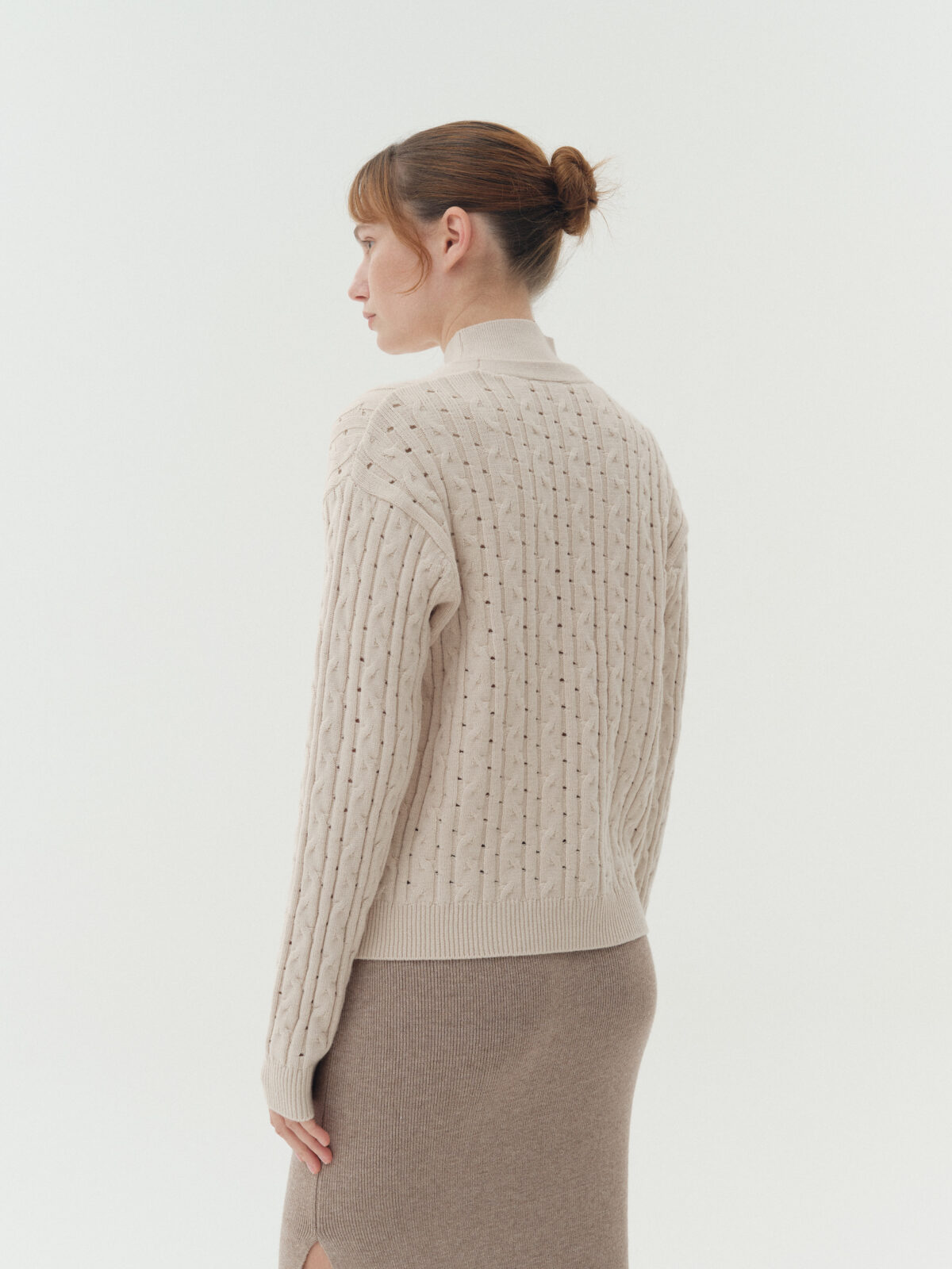 ART 333 Cardigan trenza lana