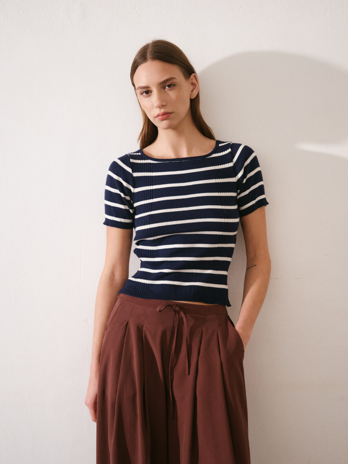 ART 106R Remera cuello recto rayado