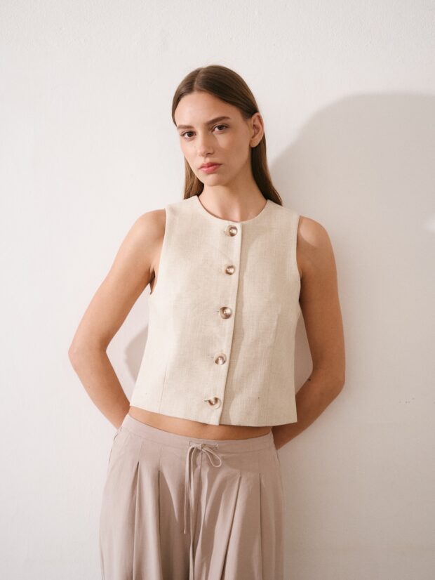 ART C24 Chaleco sastrero lino