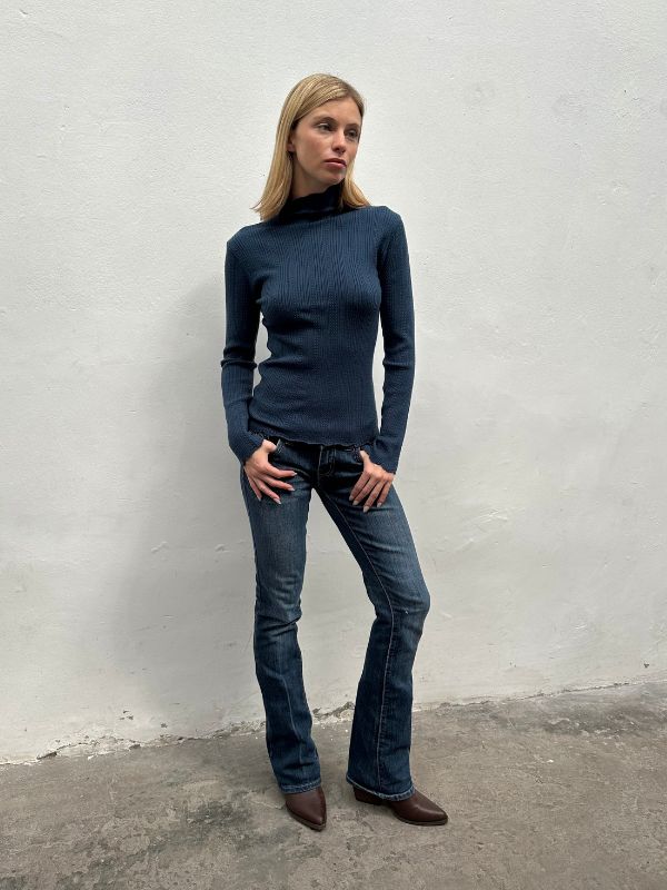 ART 353 MEDIA POLERA TRENZAS LANA