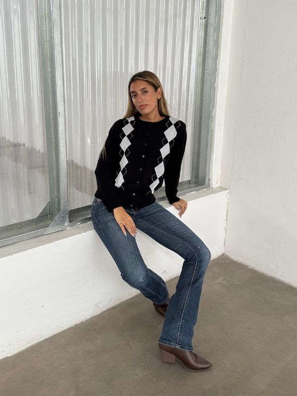 ART 211 CARDIGAN INTARSIA ROMBOS