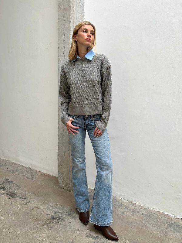 ART 221 SWEATER ARAN LAMBSLOCK